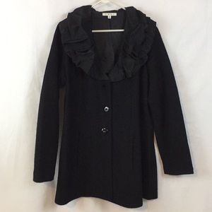 CAbi Black Wool Coat with Beautiful Collar